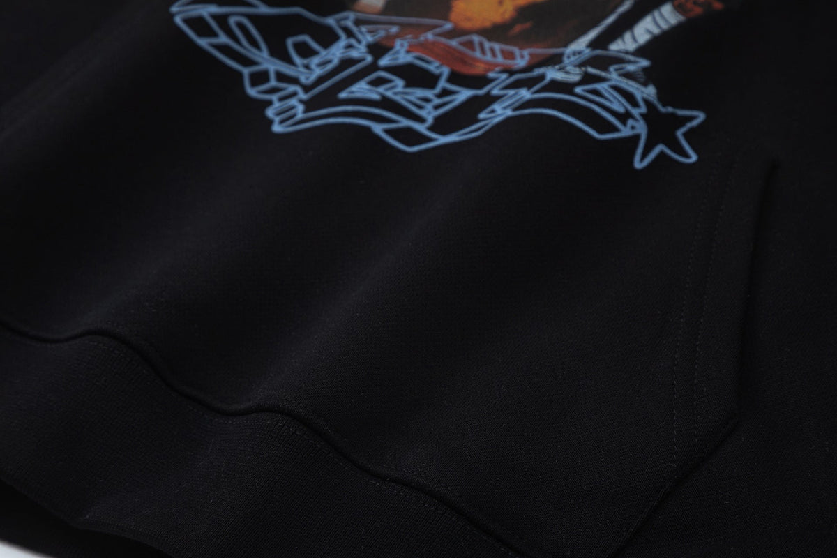 Off White Black Cotton Hoodie