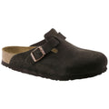 Birkenstock Boston Suede Leather Soft Footbed Clog in Mocha