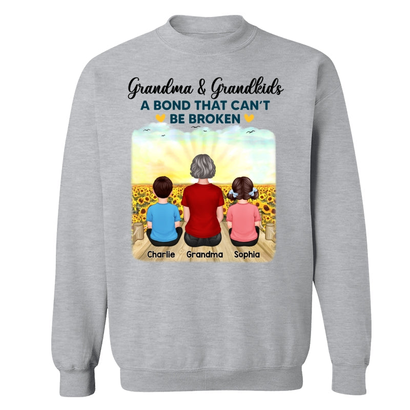 Grandma Grandkids Crossed Legs A Bond Can¡®t Be Broken Personalized Shirt
