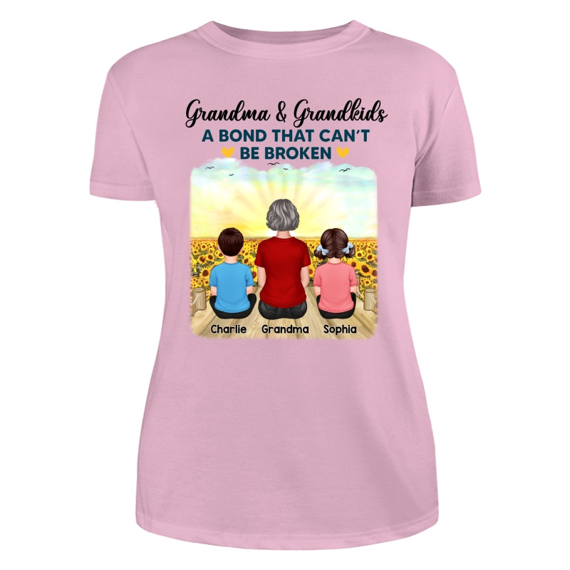 Grandma Grandkids Crossed Legs A Bond Can¡®t Be Broken Personalized Shirt
