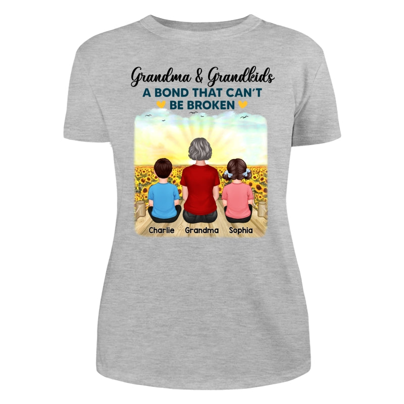 Grandma Grandkids Crossed Legs A Bond Can¡®t Be Broken Personalized Shirt