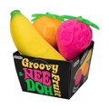 NeeDoh Groovy Fruit 3-Pack – Banana, Strawberry & Orange Squishies