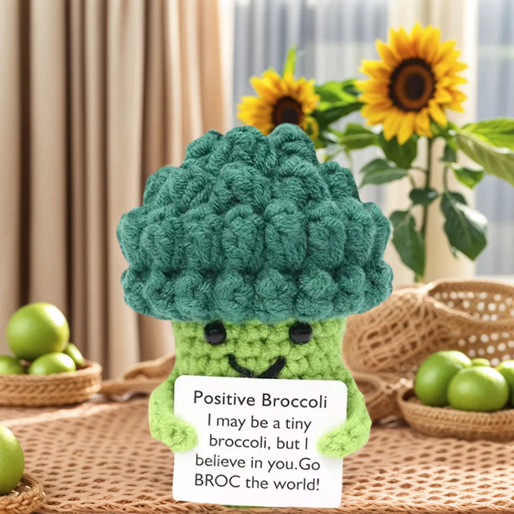 Positive Pocket Hug Mini Crochet Stuffed Doll Handmade Knitted Plush Potato Turtle Duck Funny Support Gift for Friend Home Decor