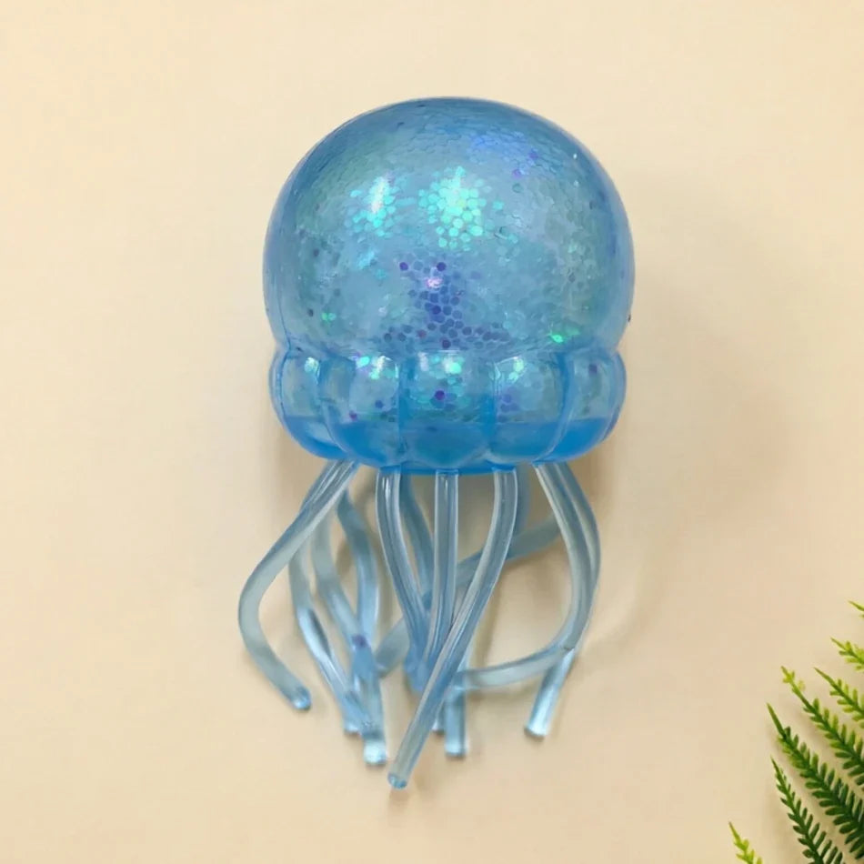 Glitter Octopus Squishy Glitter Jellyfish Squishy with Box Dumplings Sensory Squeeze Toy for Stress Relief wholesale