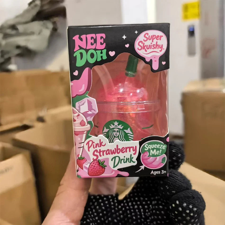 Cute Iced Coffee Cup Squishy Fidget Toy Colorful Squeeze Need Doh Stress Relief Toys Portable Mini Drink Cup Decompression Toy
