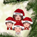 Grandma & Grandkids Chin On Hands Christmas Gift For Grandma Granddaughter Grandson Personalized Acrylic Ornament